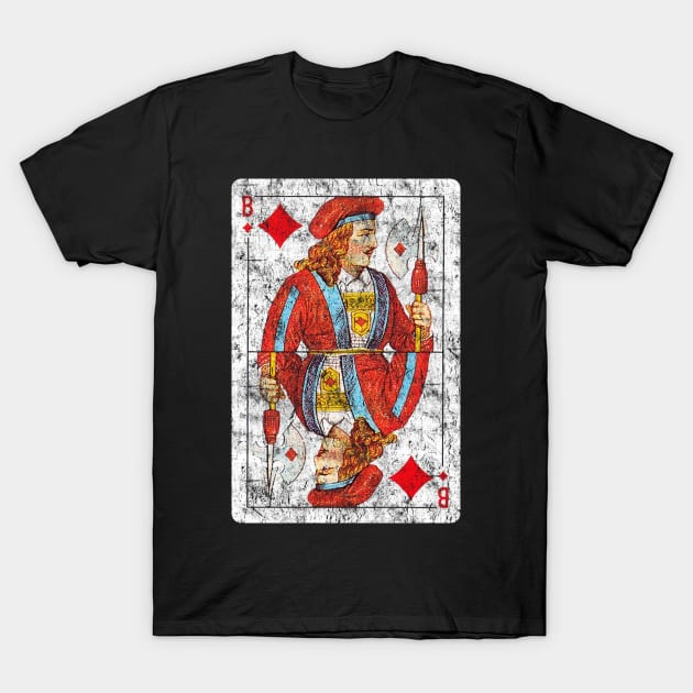 Vintage Jack of Diamonds Playing Cards T-Shirt by vladocar